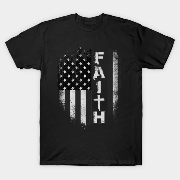 Jesus Faith American Flag 4th OF July Gift T-Shirt by Ohooha